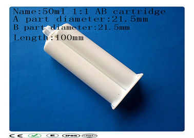 Cartucho vacío dispenising de epoxy del pegamento del Dos-componente del material 50ml de los PP