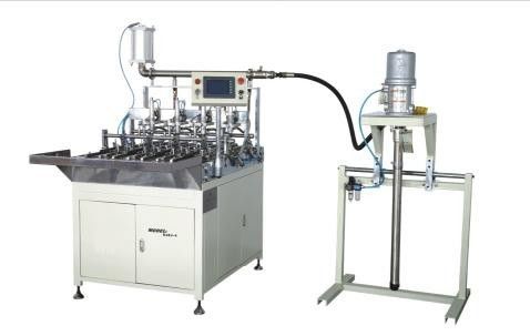 Cadena de pegado/de dispensación del PVC de las tapas de filtro de la máquina de aire del filtro de producción