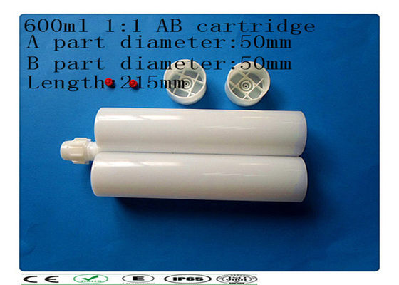 Cartucho doble de dispensación 600ml, cartucho plástico del pegamento del ab