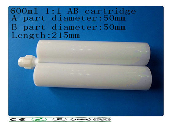 Cartucho doble de dispensación 600ml, cartucho plástico del pegamento del ab