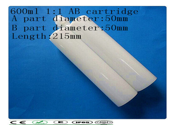 Cartucho doble de dispensación 600ml, cartucho plástico del pegamento del ab