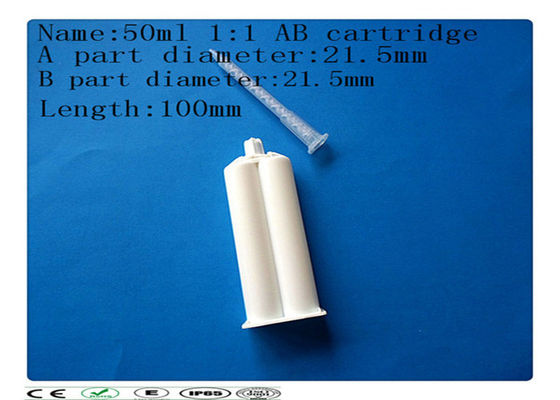 Cartucho del pegamento del AB, cartucho dual del 1:1 50ml, barril de la jeringuilla