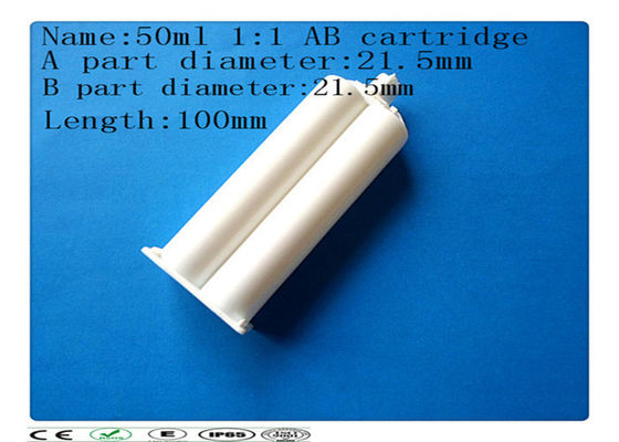 Cartucho del pegamento del AB, cartucho dual del 1:1 50ml, barril de la jeringuilla