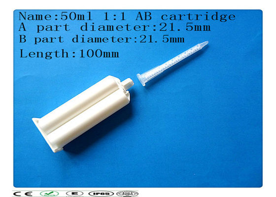 Cartucho del pegamento del AB, cartucho dual del 1:1 50ml, barril de la jeringuilla