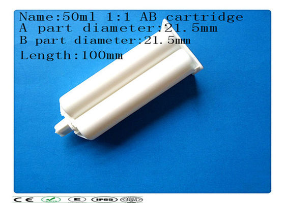 Cartucho del pegamento del AB, cartucho dual del 1:1 50ml, barril de la jeringuilla