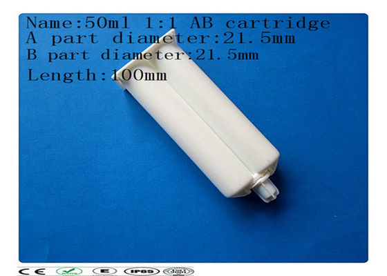 Cartucho del pegamento del AB, cartucho dual del 1:1 50ml, barril de la jeringuilla