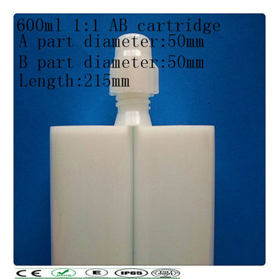 Carcartridge dual del PE, cartucho del componente 600ml dos, de lado a lado cartucho