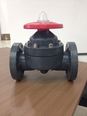 Manija de alta presión de la rueda de la conexión del reborde de válvula de diafragma del PVC del solenoide