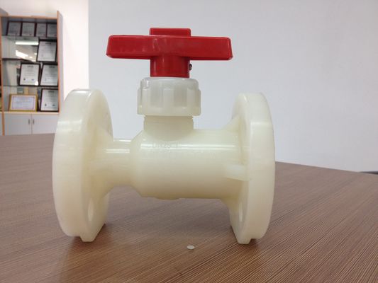 Vávula de bola plástica del reborde de PVDF, vávula de bola de la forma de Boddily, ANSI, conexión del reborde de JIS